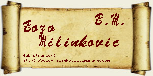 Božo Milinković vizit kartica